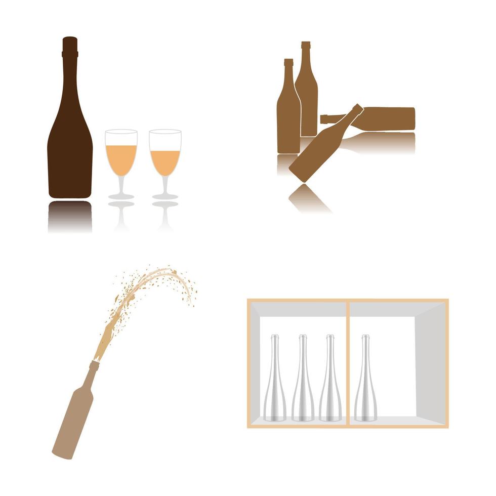 Champagne bottle icon vector
