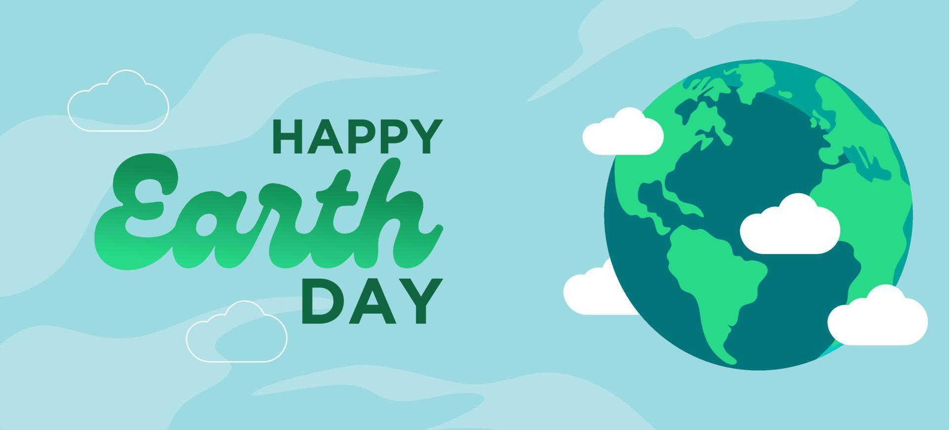 Happy Earth Day. Ecology concept. Design with world map and leaf illustration on light brown background. vector. illustration. vector
