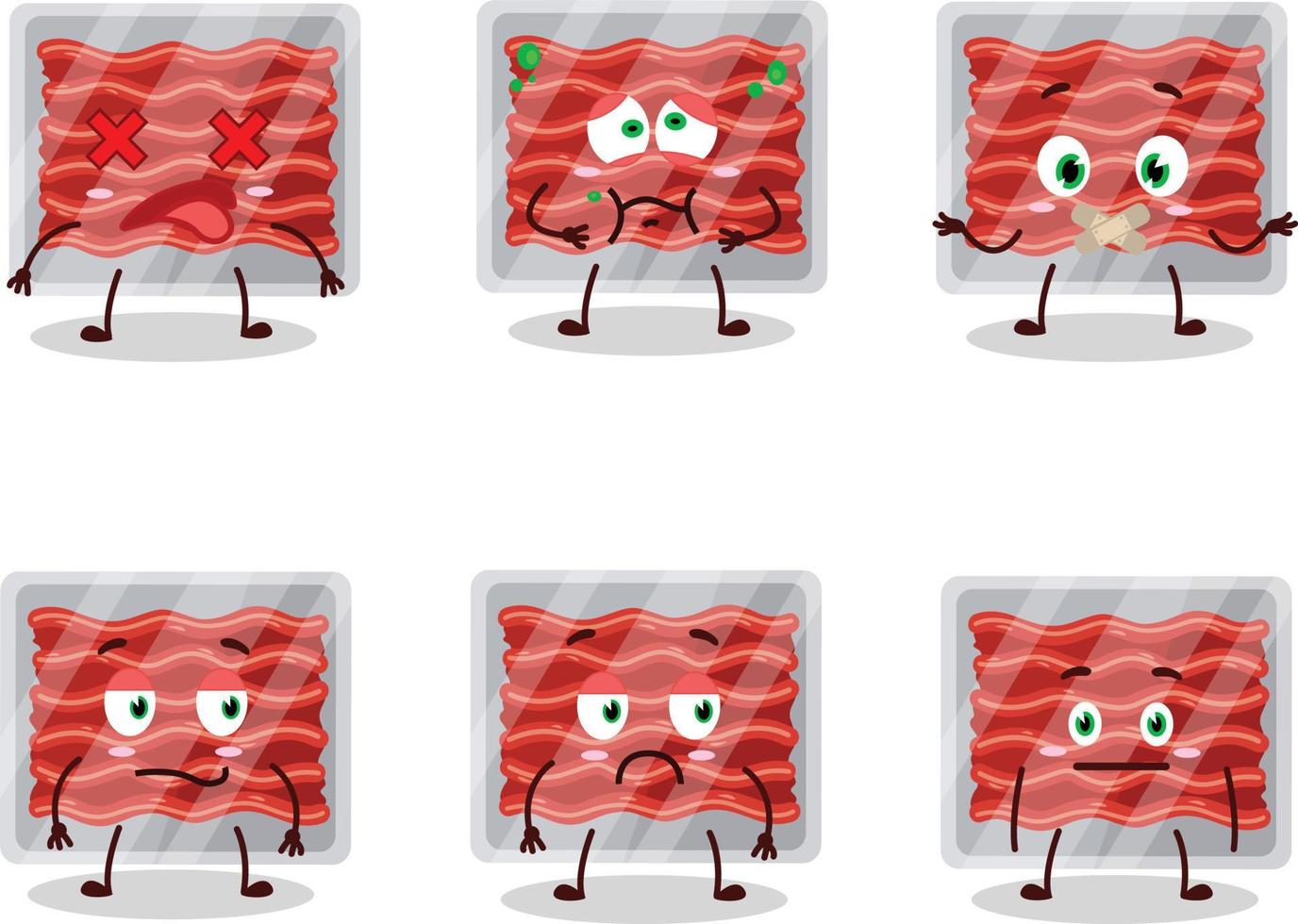 Ground meat cartoon character with nope expression vector