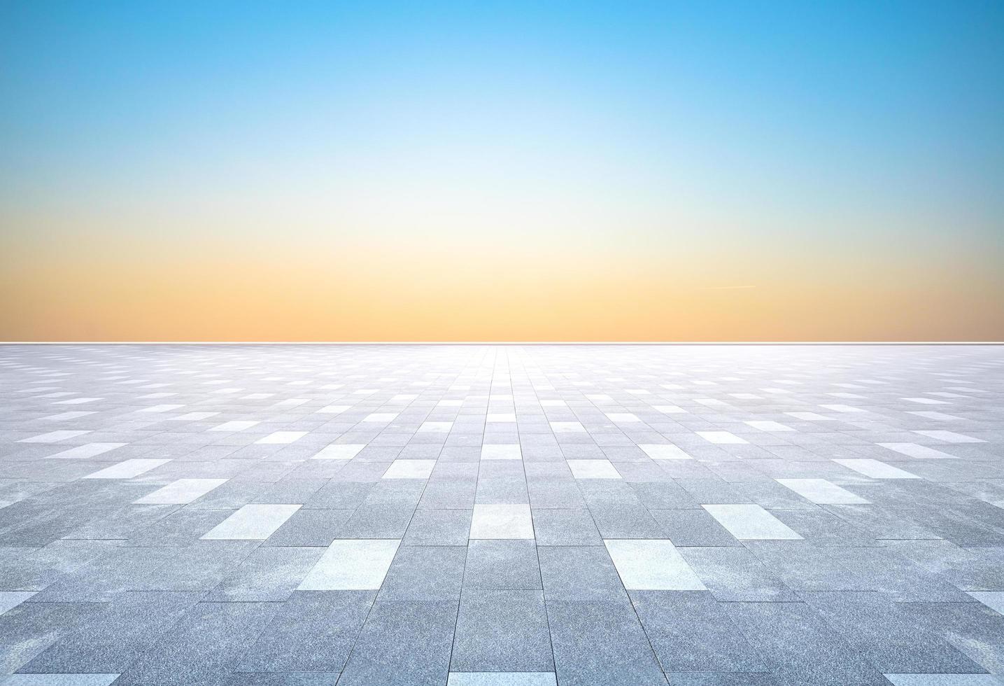 Empty square brick square and clean and bright sky background photo