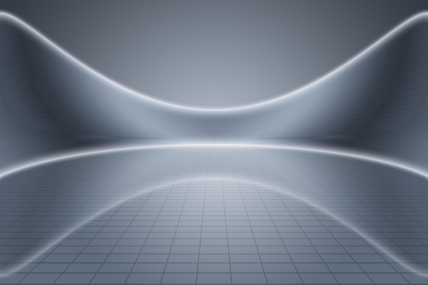 3D rendering of futuristic silver gray empty product display exhibition space photo