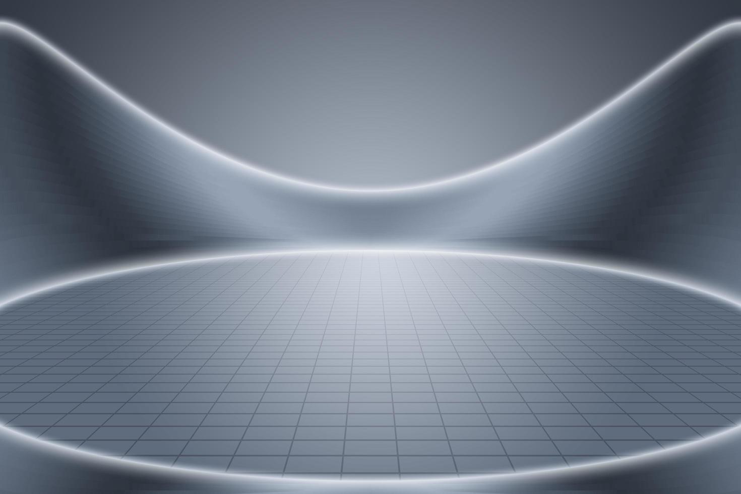 3D rendering of futuristic silver gray empty product display exhibition space photo