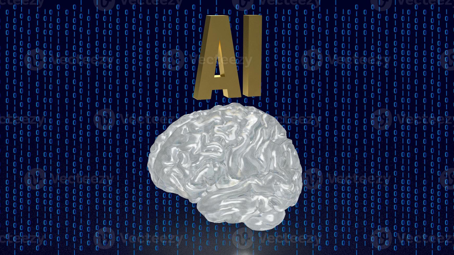 Brain AI for technology concept 3d rendering photo