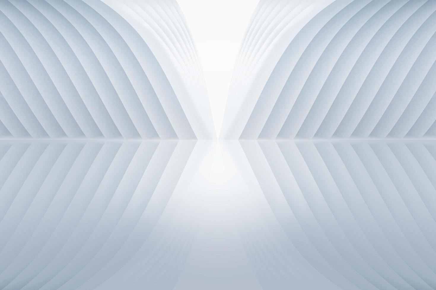 Abstract 3d rendering of empty white room with light in the middle. White interior wall facade and vertical ground space background 3d rendering. photo