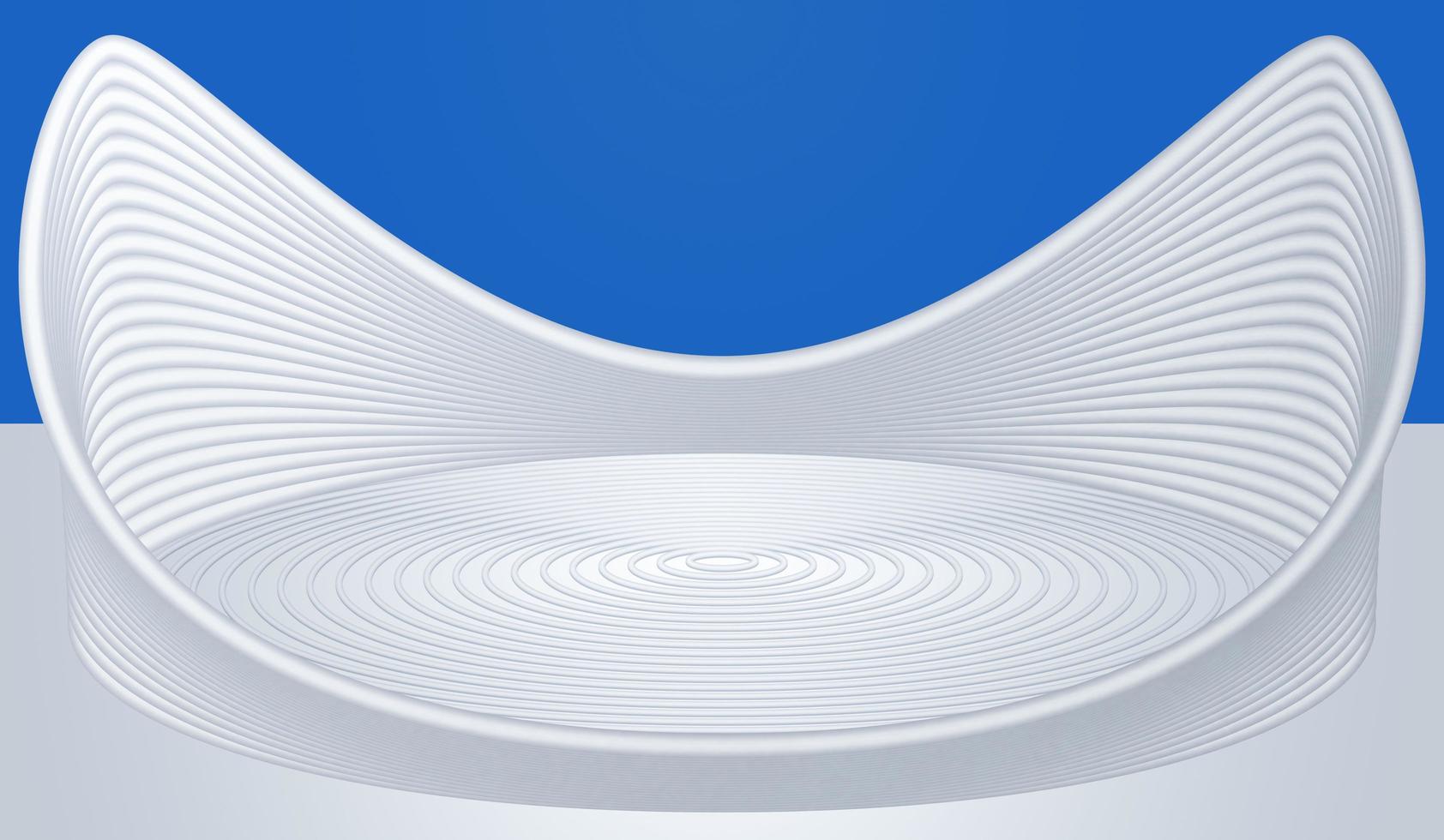 3D rendering off-white modern curved display exhibition space background photo
