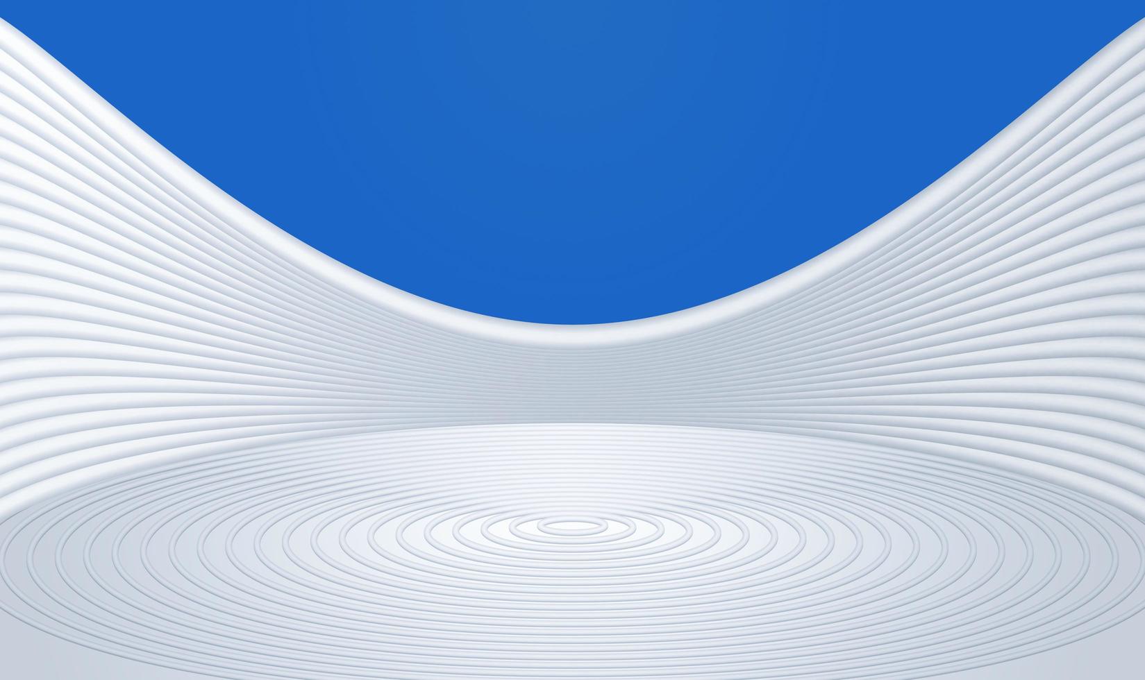 3D rendering off-white modern curved display exhibition space background photo