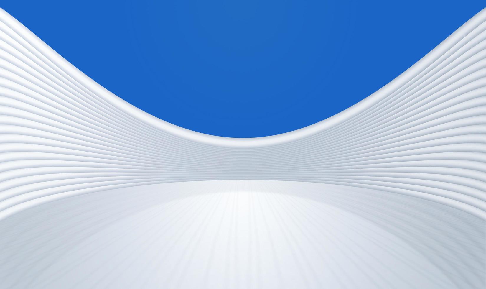 3D rendering off-white modern curved display exhibition space background photo