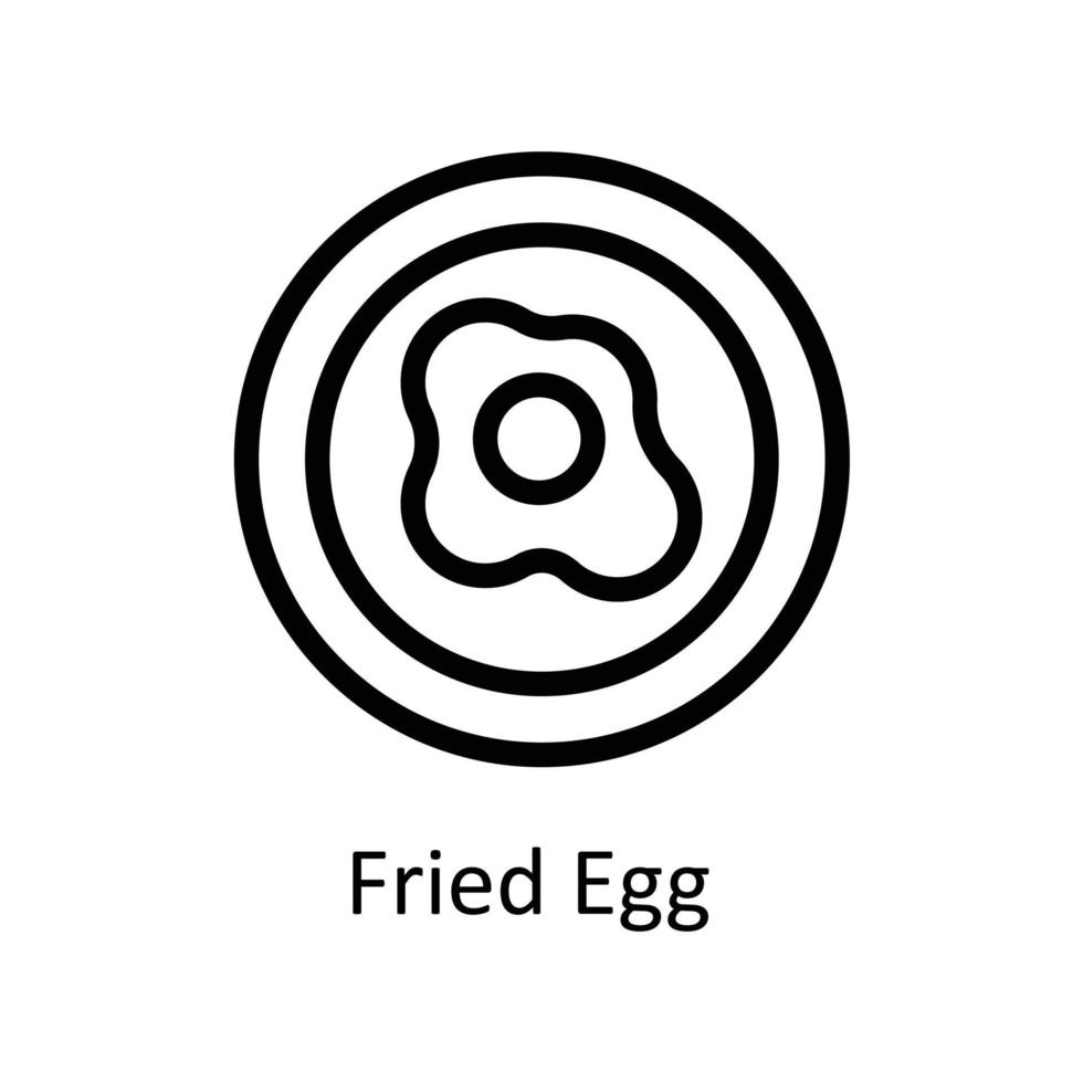 Fried Egg  Vector  outline Icons. Simple stock illustration stock