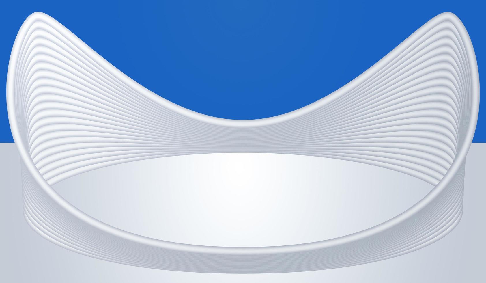 3D rendering off-white modern curved display exhibition space background photo