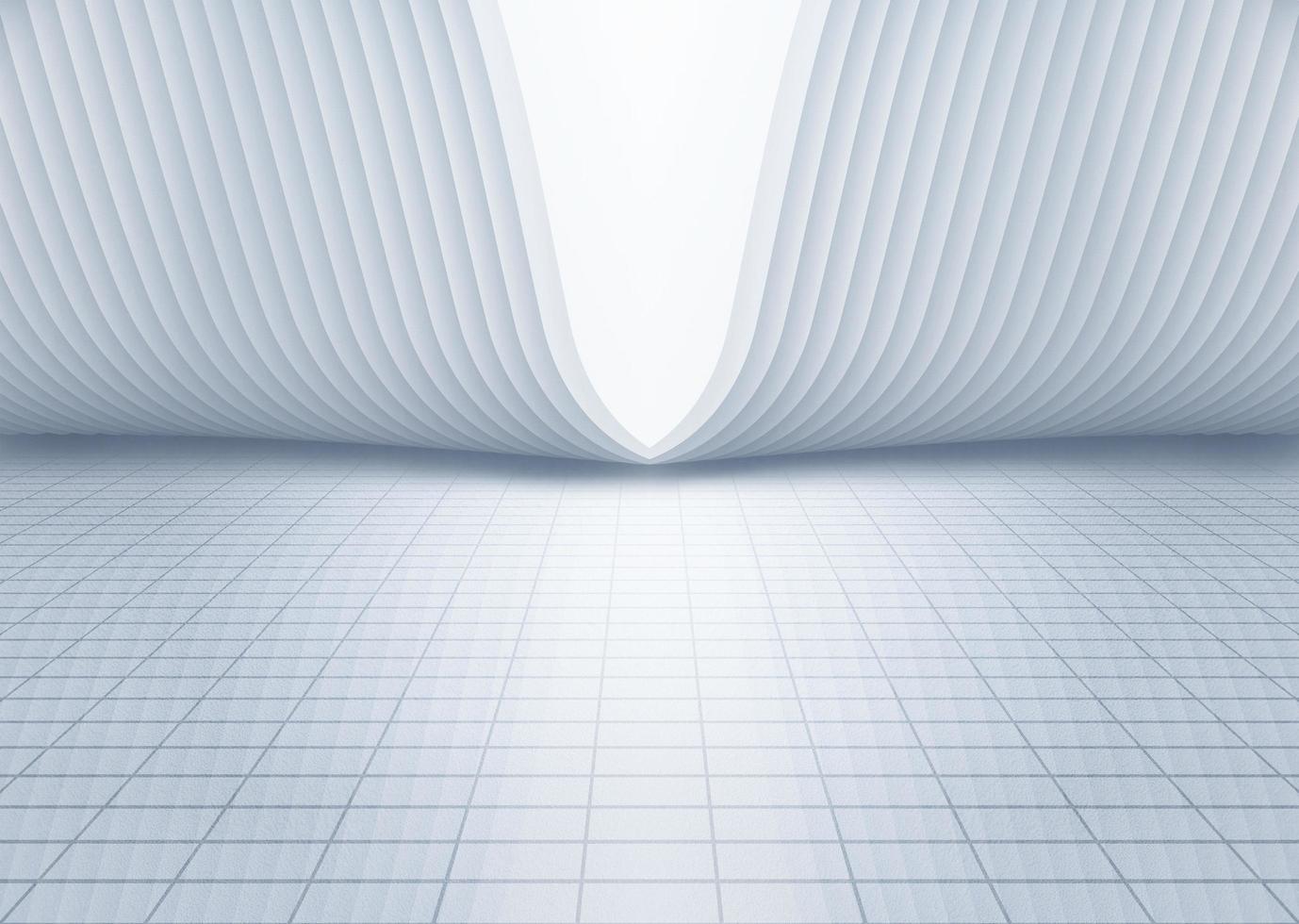 Abstract 3d rendering of empty white room with light in the middle. White interior wall facade and vertical ground space background 3d rendering. photo