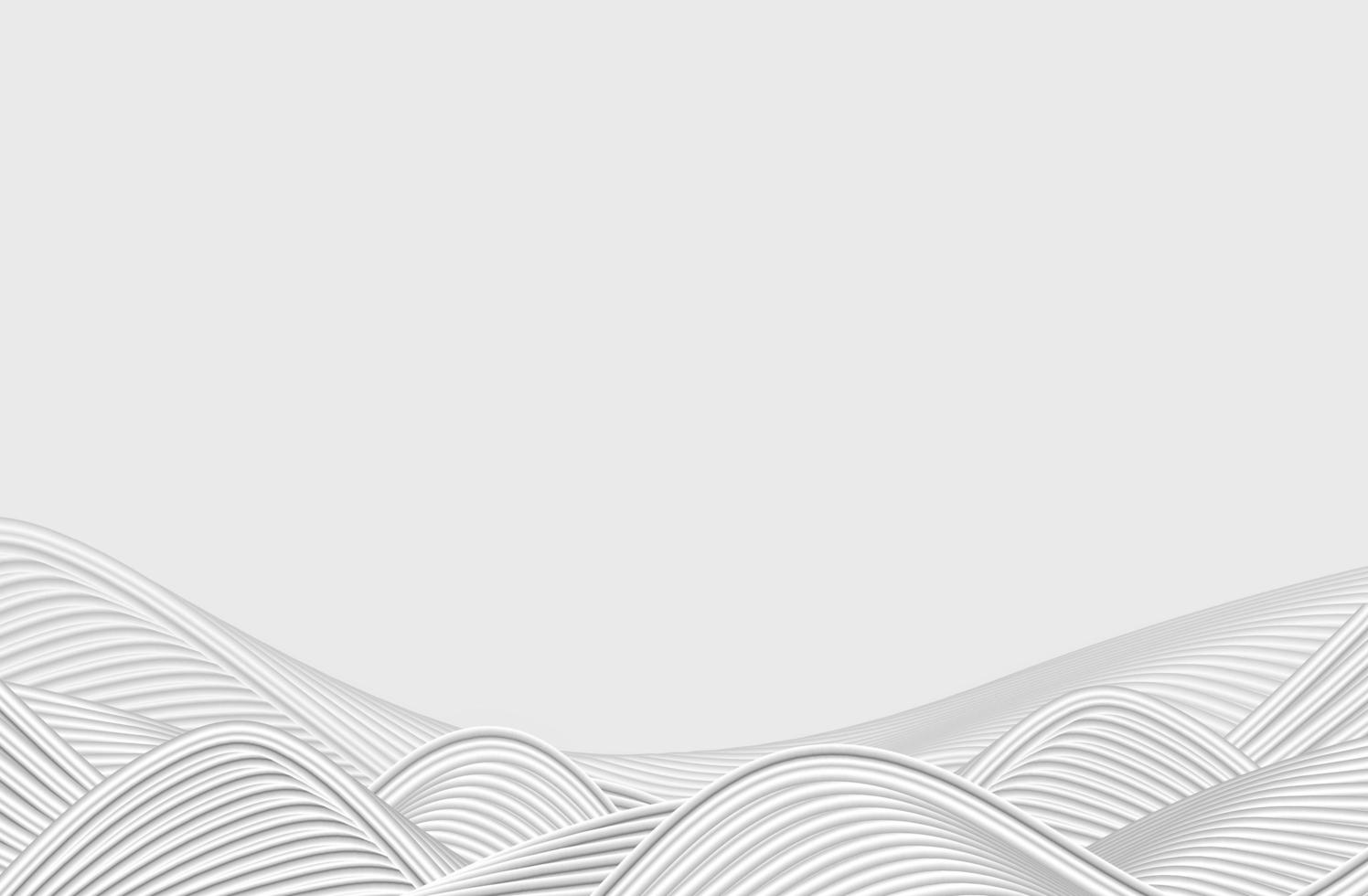 3D render off-white waveform flowing abstract line texture border photo