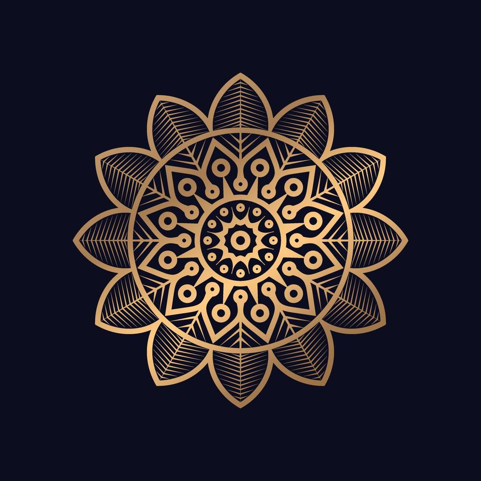 Golden mandala background design Vector