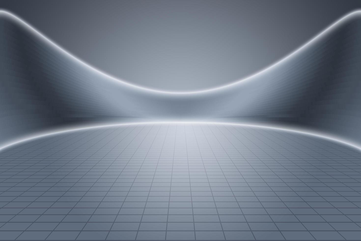 3D rendering of futuristic silver gray empty product display exhibition space photo