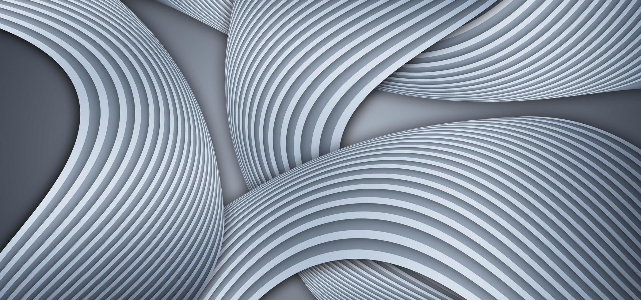 Silver gray curved lines high end texture texture background 3D rendering photo