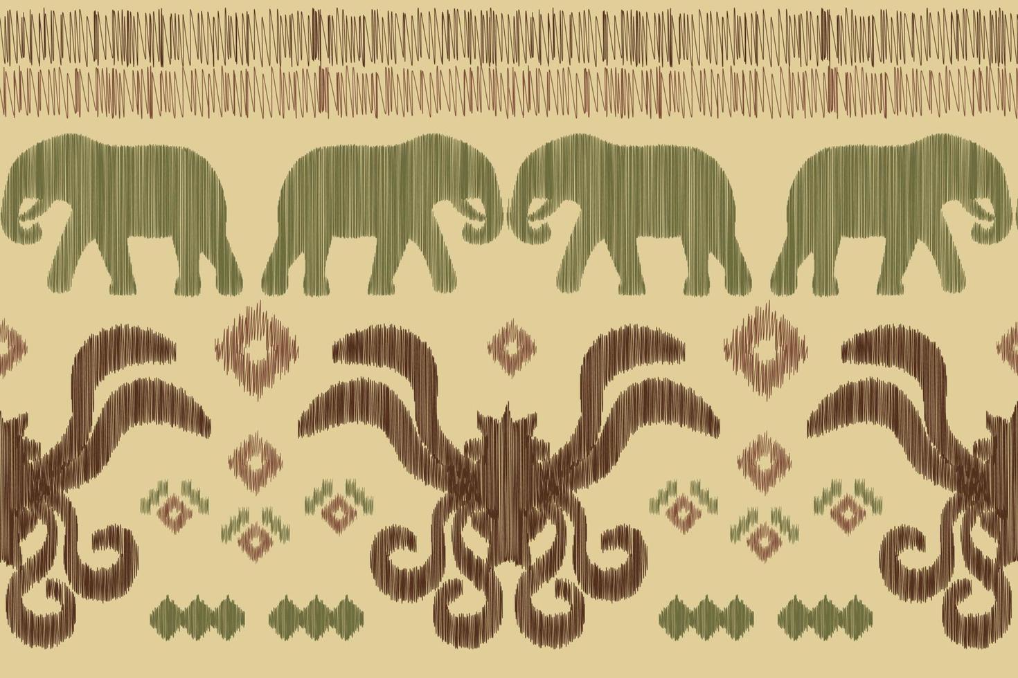 Ethnic Ikat fabric pattern geometric style.African Ikat embroidery Ethnic oriental pattern white brown cream background. Abstract,vector,illustration.For texture,clothing,wrapping,decoration,carpet. vector
