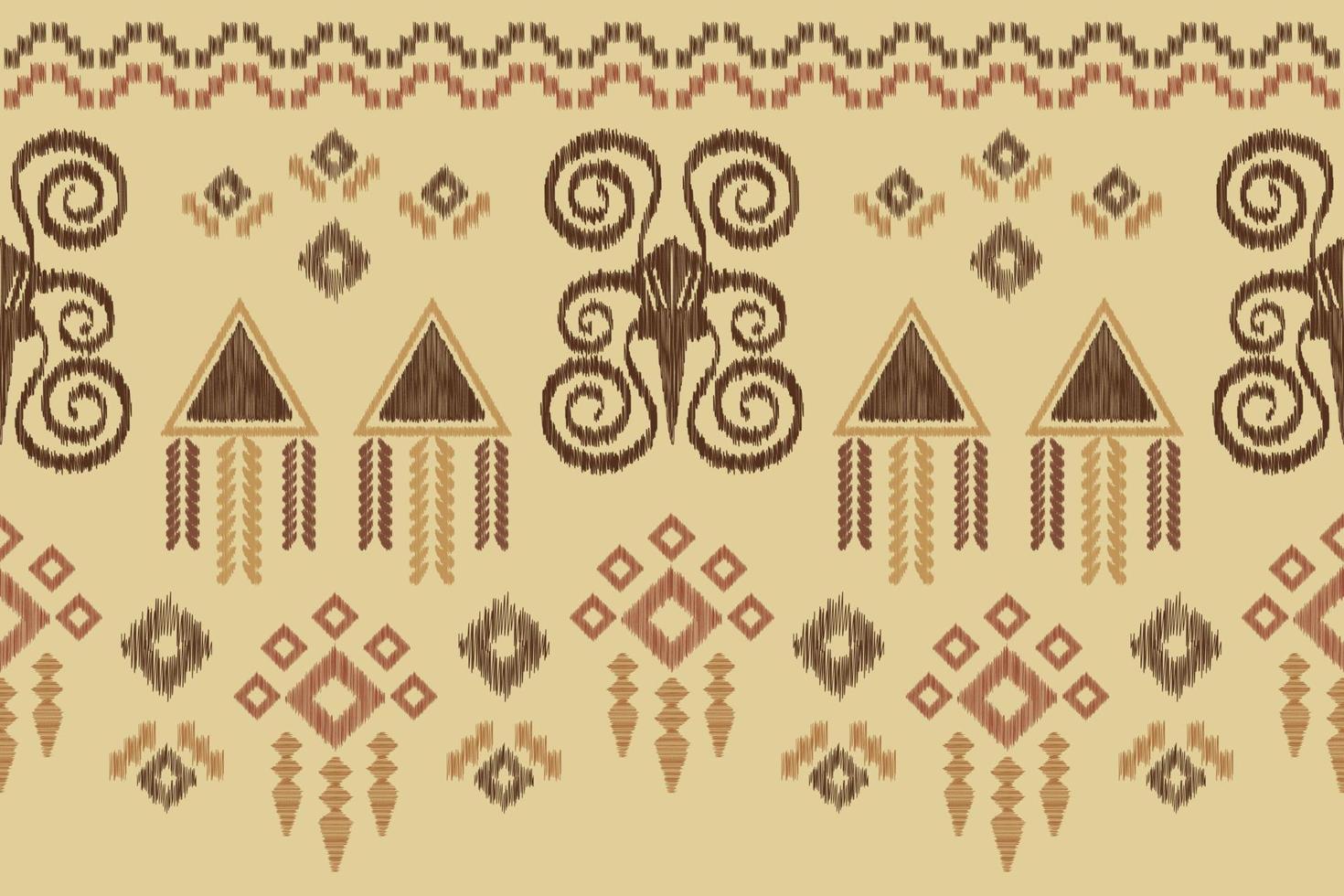 étnico ikat tela modelo geométrico estilo.africano ikat bordado étnico oriental modelo blanco marrón crema antecedentes. resumen,vector,ilustración.para textura,ropa,envoltura,decoración,alfombra. vector