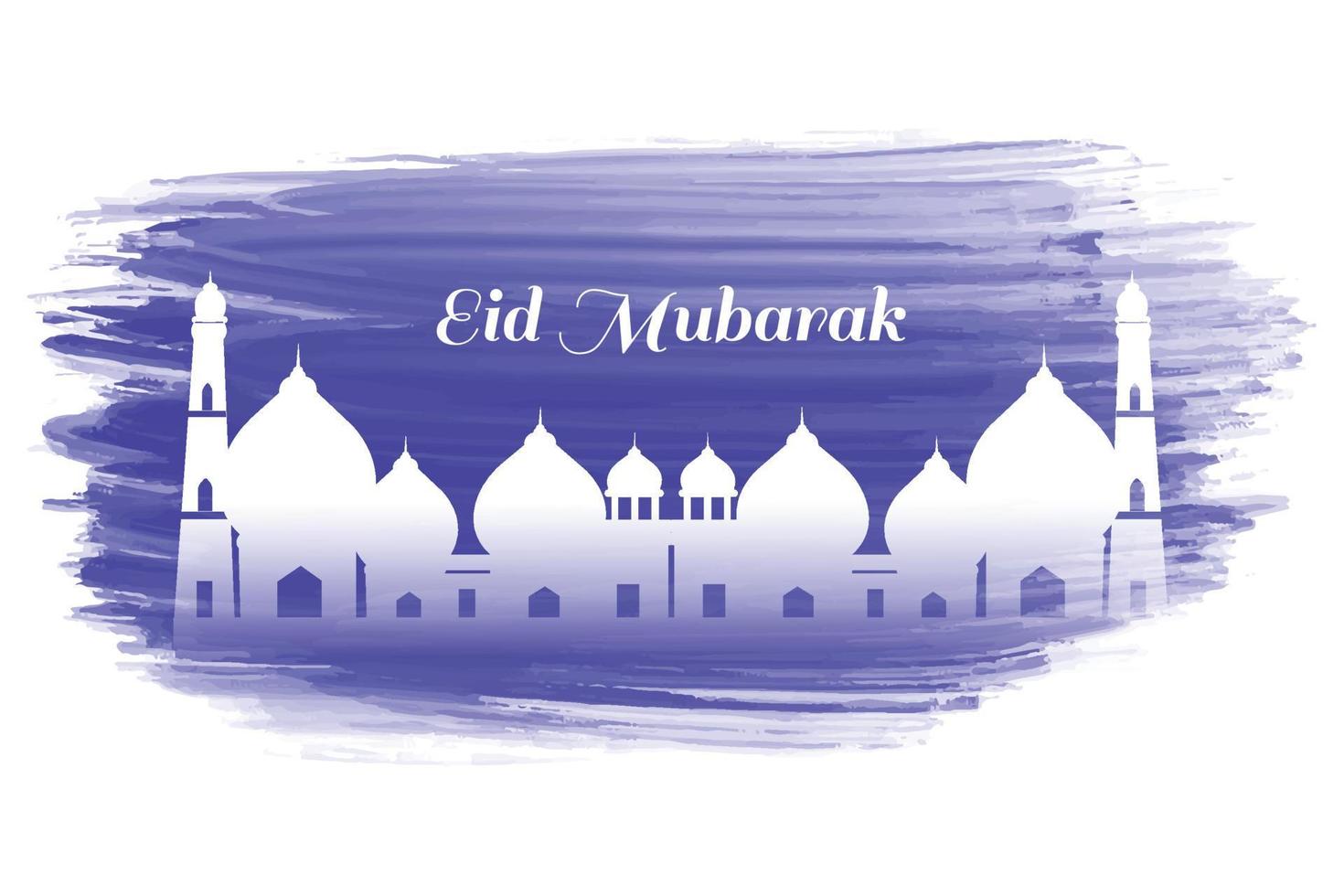 Eid mubarak muslim greeting card festival background vector