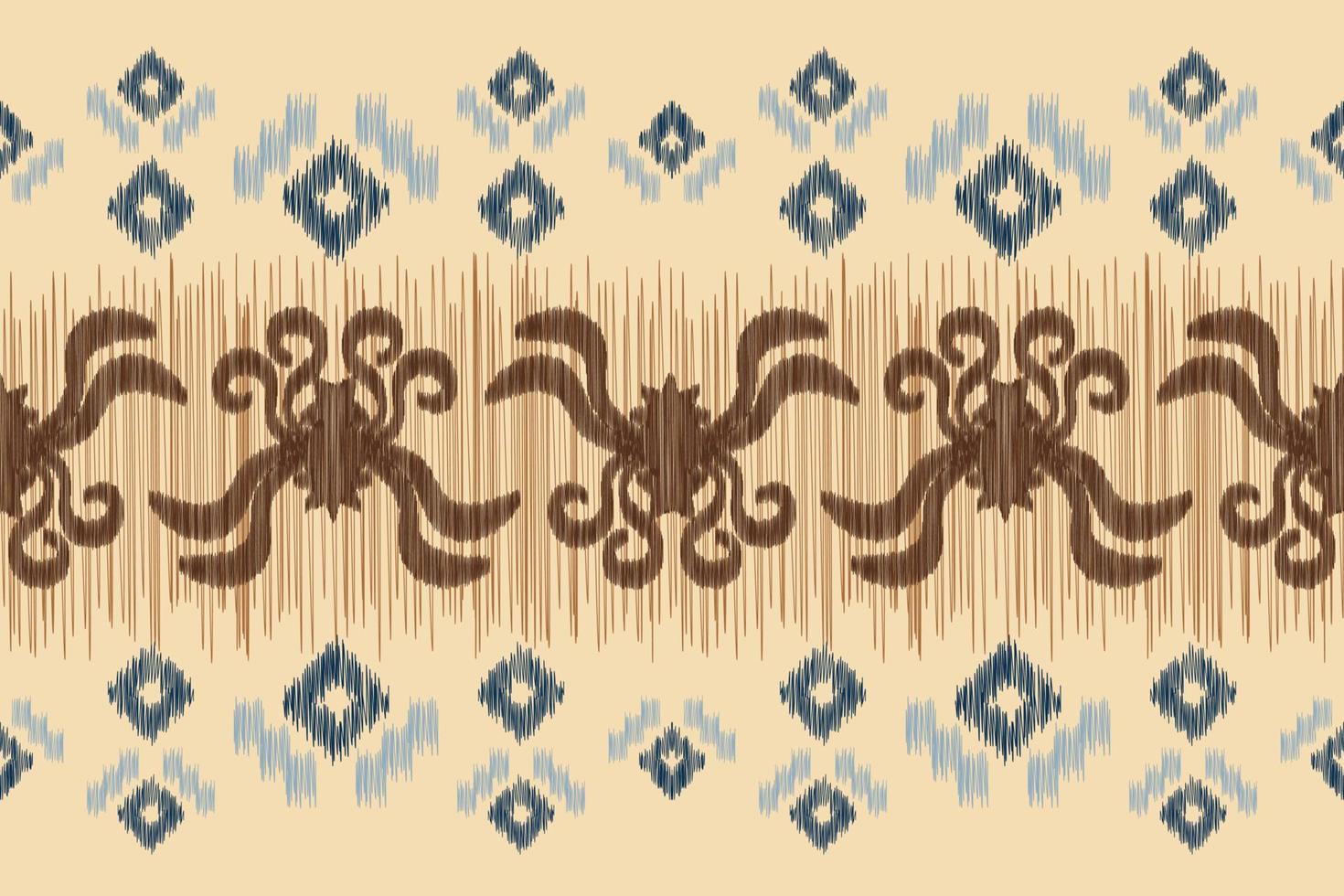 étnico ikat tela modelo geométrico estilo.africano ikat bordado étnico oriental modelo marrón crema antecedentes. resumen,vector,ilustración.para textura,ropa,envoltura,decoración,alfombra. vector