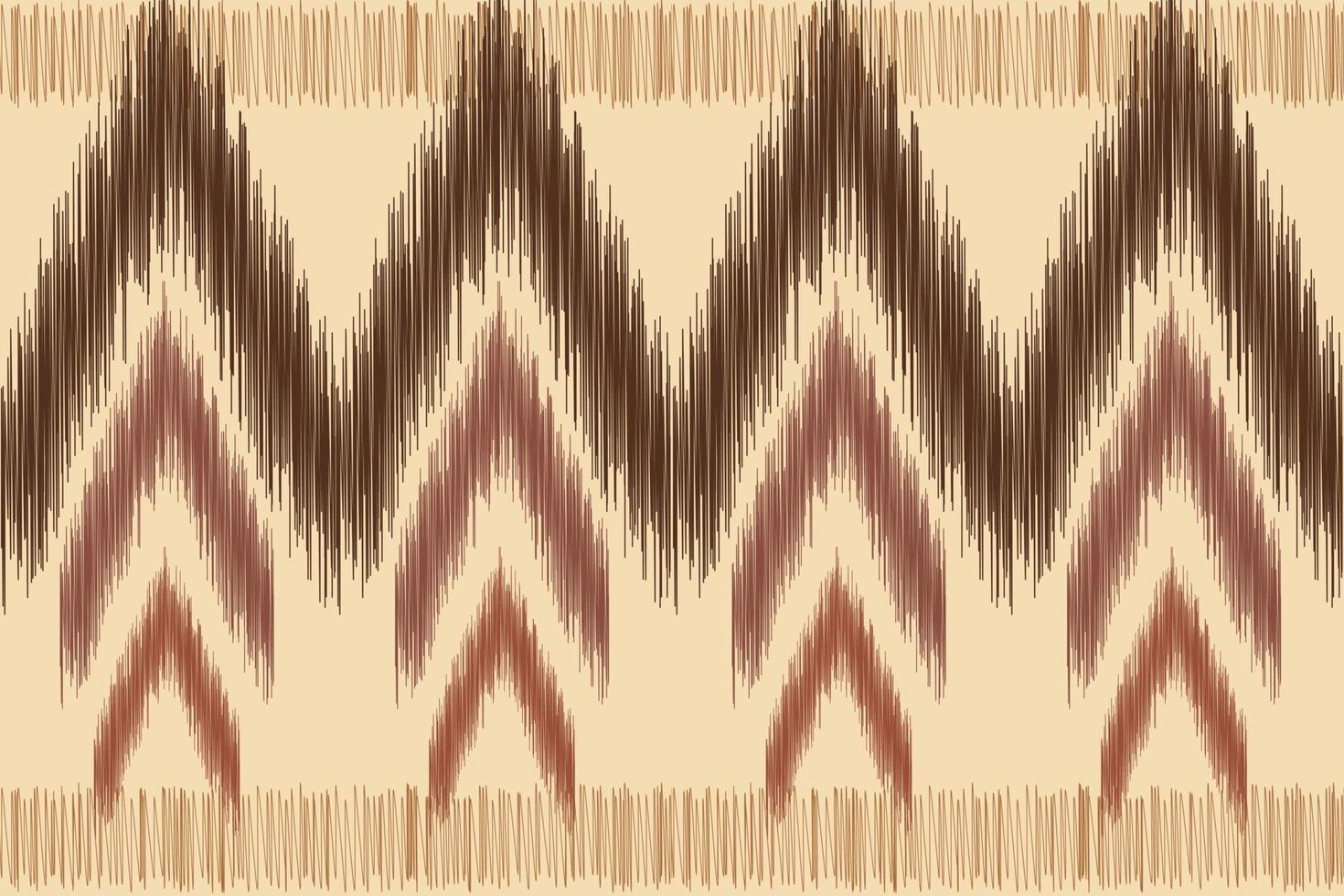 Ethnic Ikat fabric pattern geometric style.African Ikat embroidery Ethnic oriental pattern brown cream background. Abstract,vector,illustration.For texture,clothing,wrapping,decoration,carpet. vector
