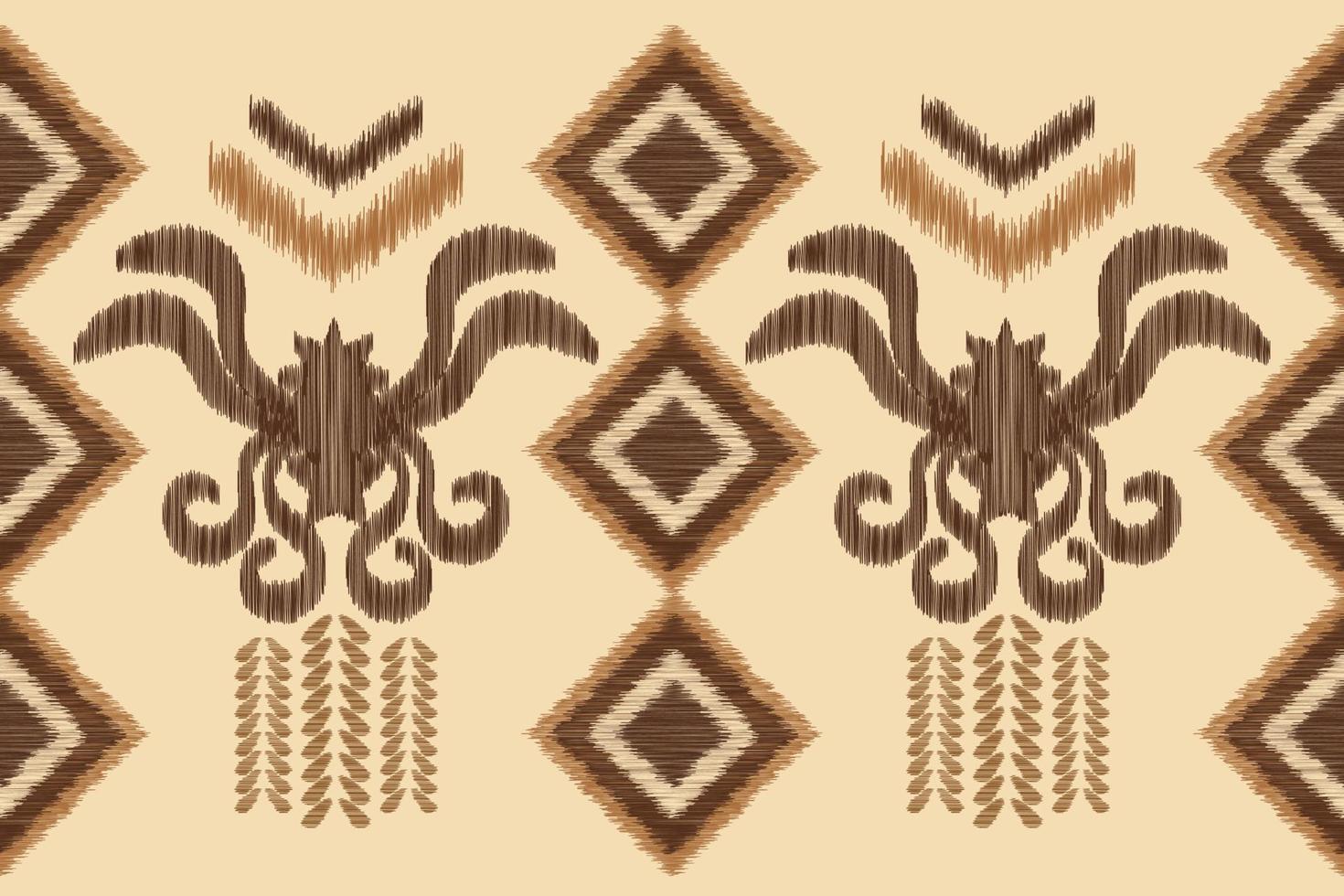 étnico ikat tela modelo geométrico estilo.africano ikat bordado étnico oriental modelo marrón crema antecedentes. resumen,vector,ilustración.para textura,ropa,envoltura,decoración,alfombra. vector