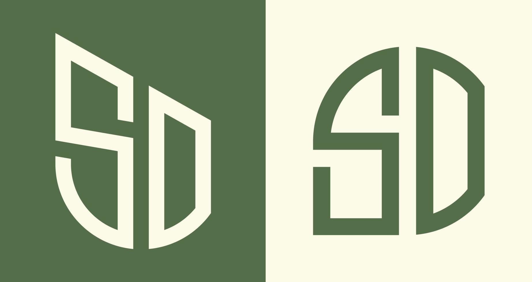 Letras iniciales simples y creativas, así que paquetes de diseños de logotipos. vector