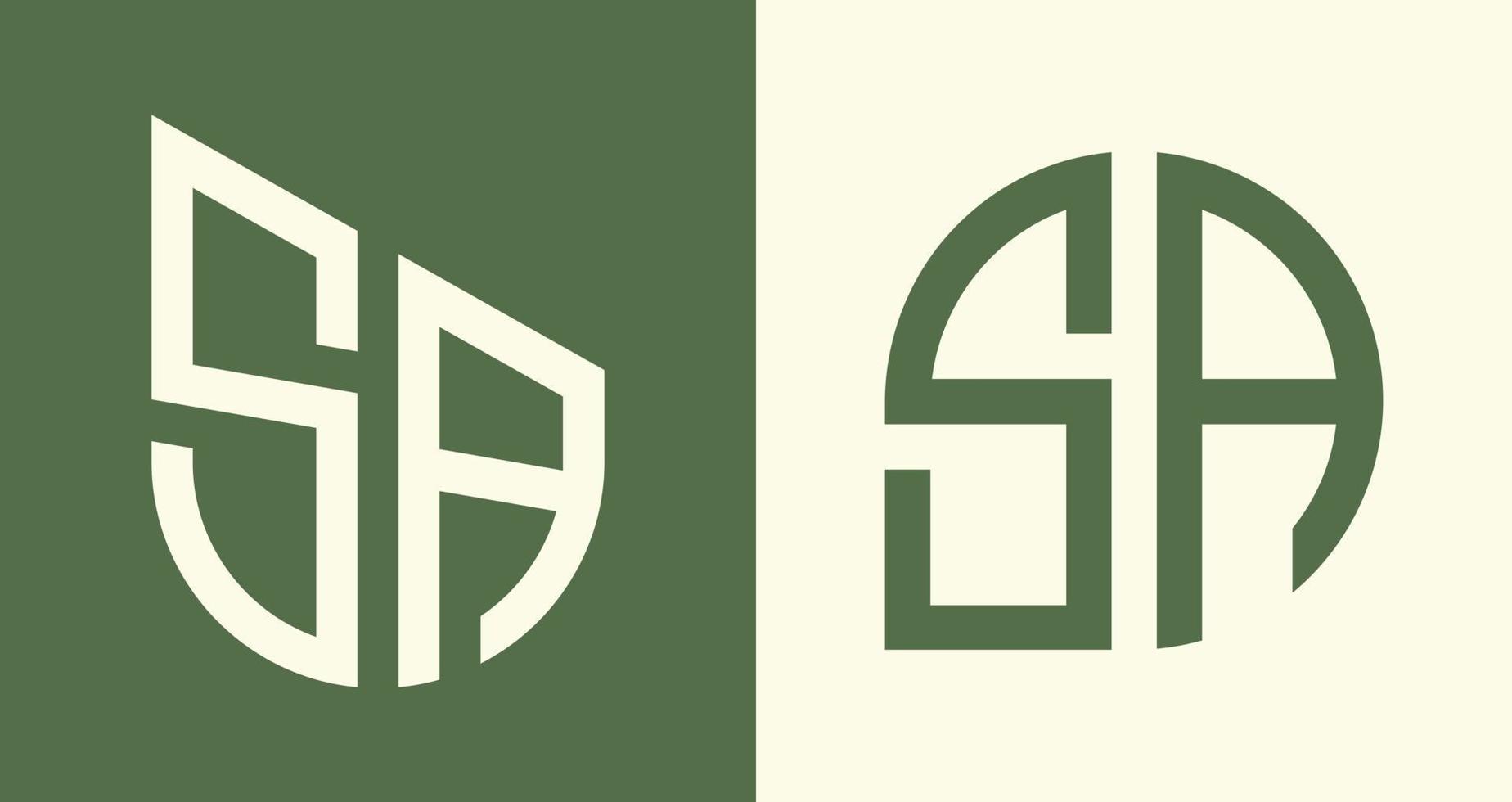 Creative simple Initial Letters SA Logo Designs Bundle. vector