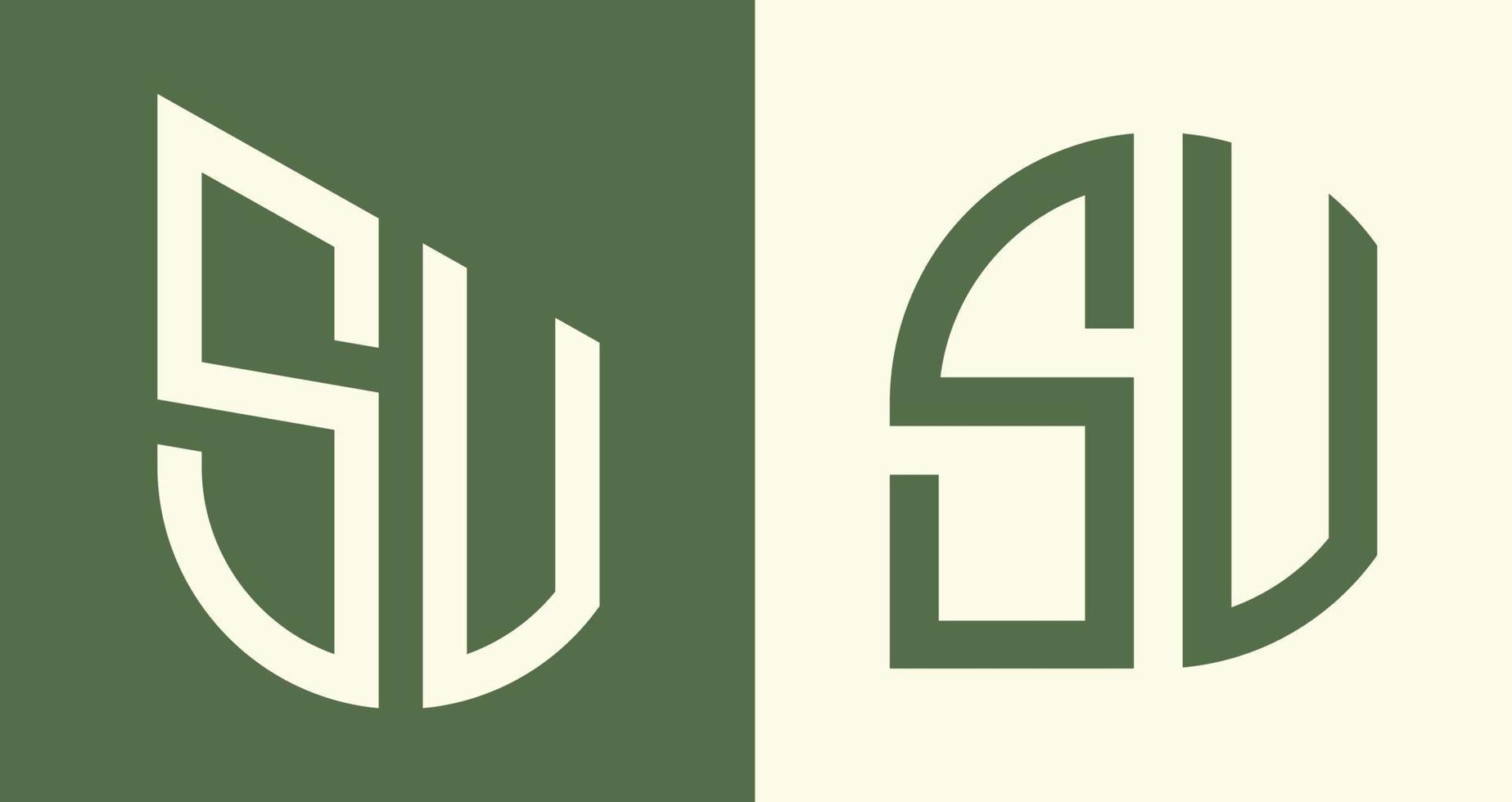 Creative simple Initial Letters SV Logo Designs Bundle. vector