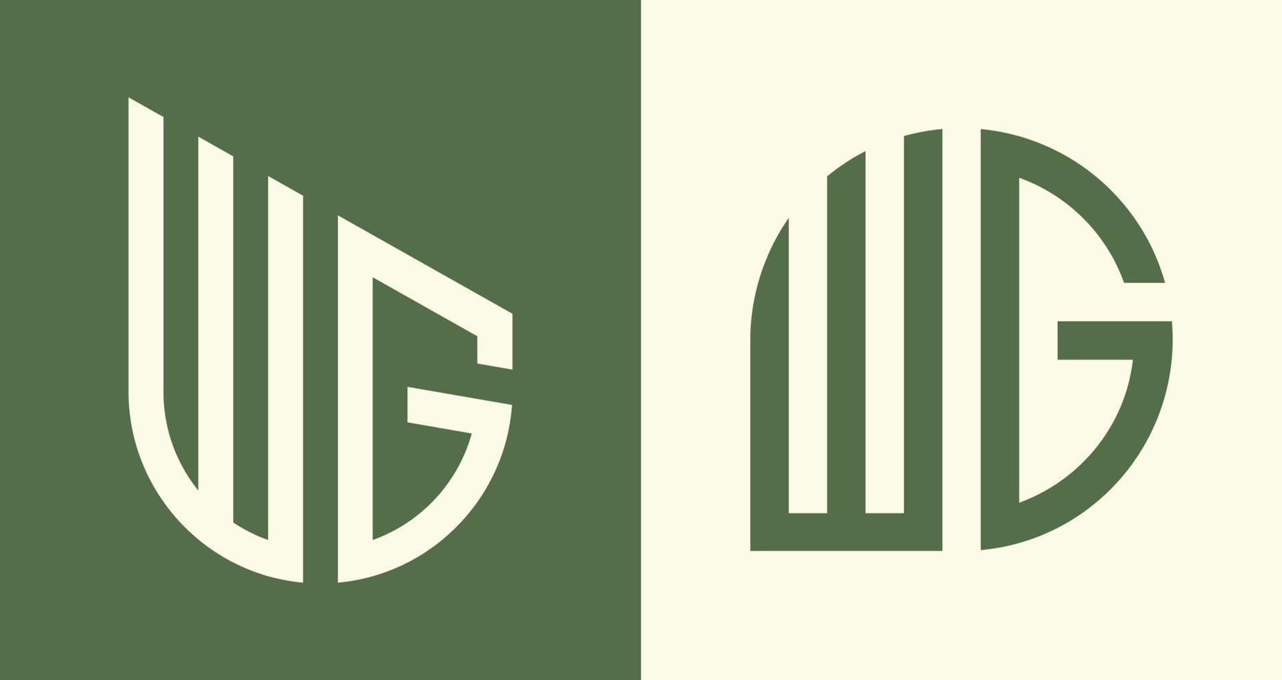 Creative simple Initial Letters WG Logo Designs Bundle. vector