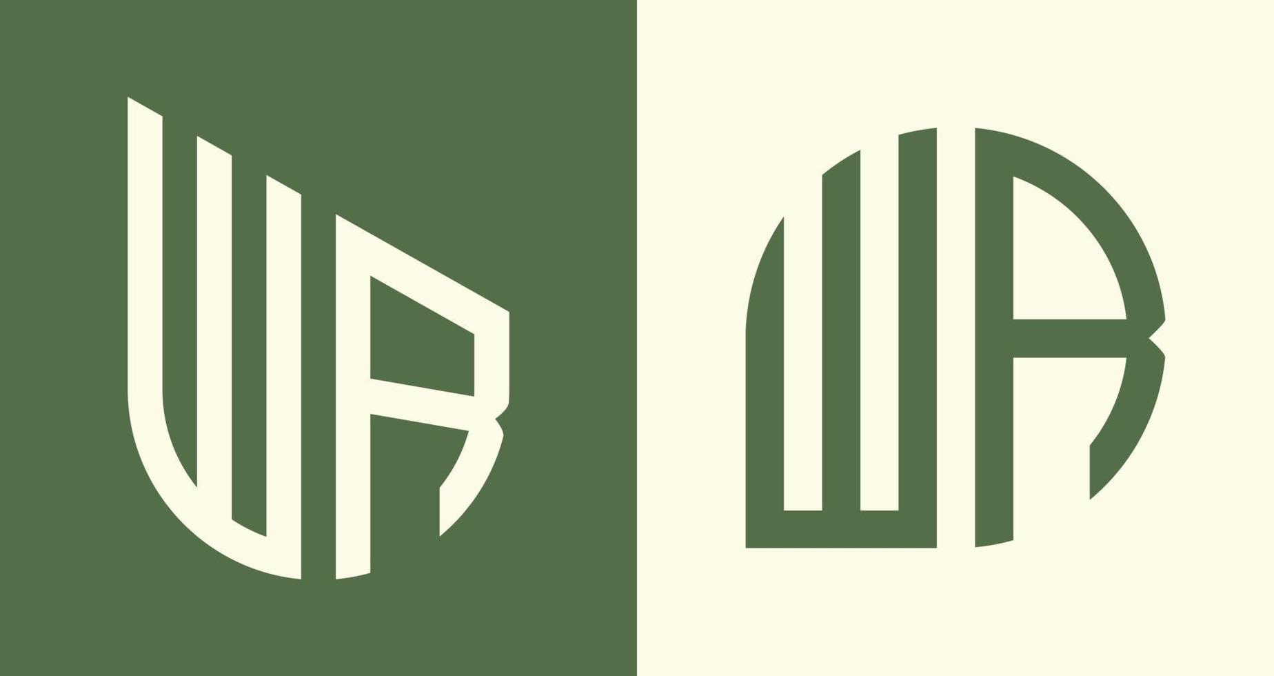 creativo sencillo inicial letras wr logo diseños manojo. vector