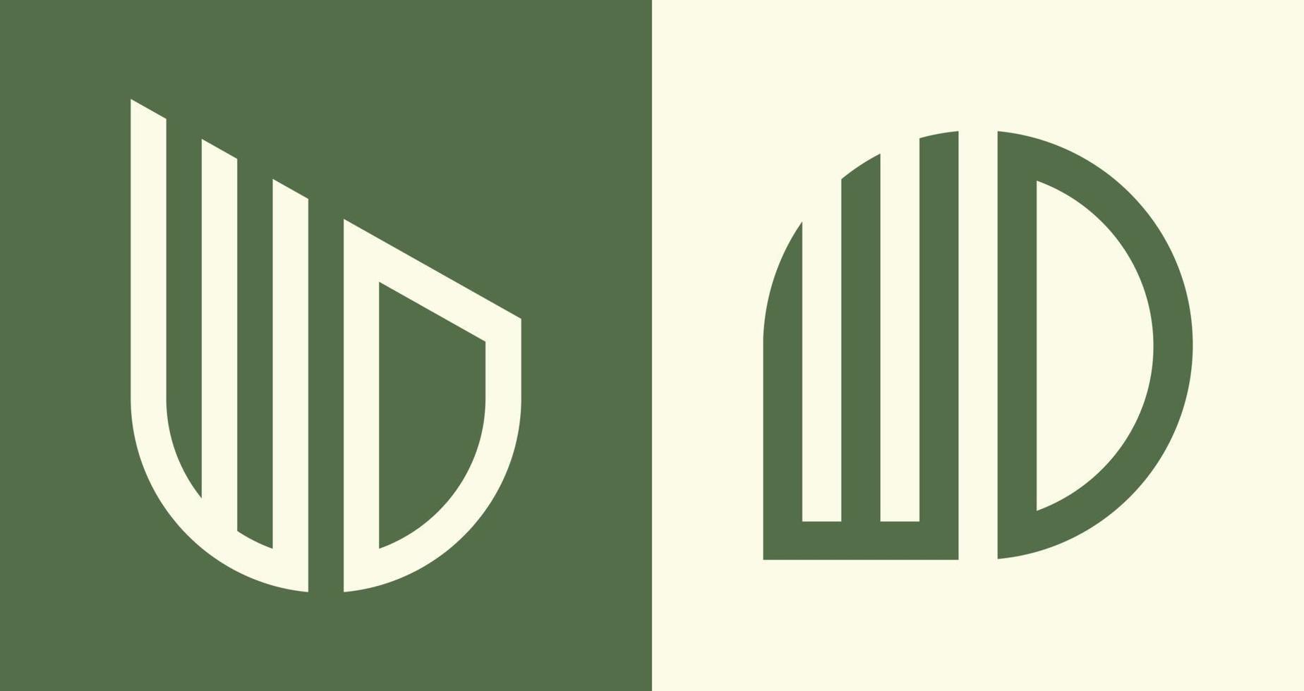 Creative simple Initial Letters WD Logo Designs Bundle. vector