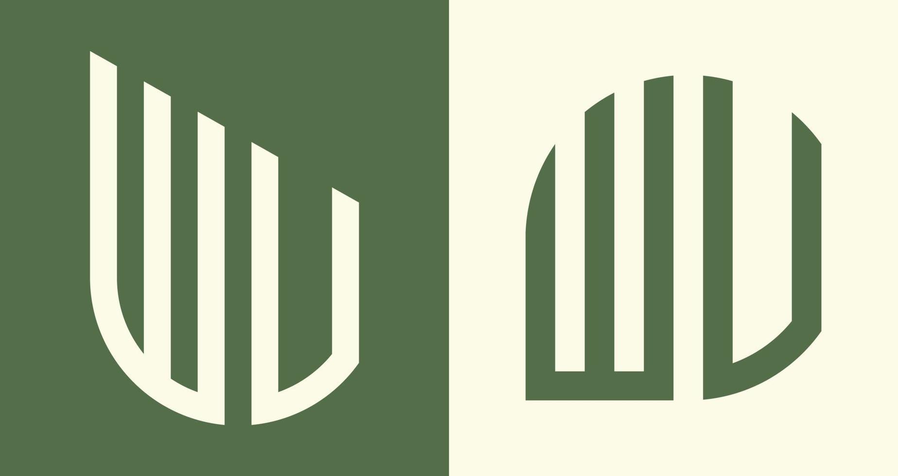Creative simple Initial Letters WV Logo Designs Bundle. vector