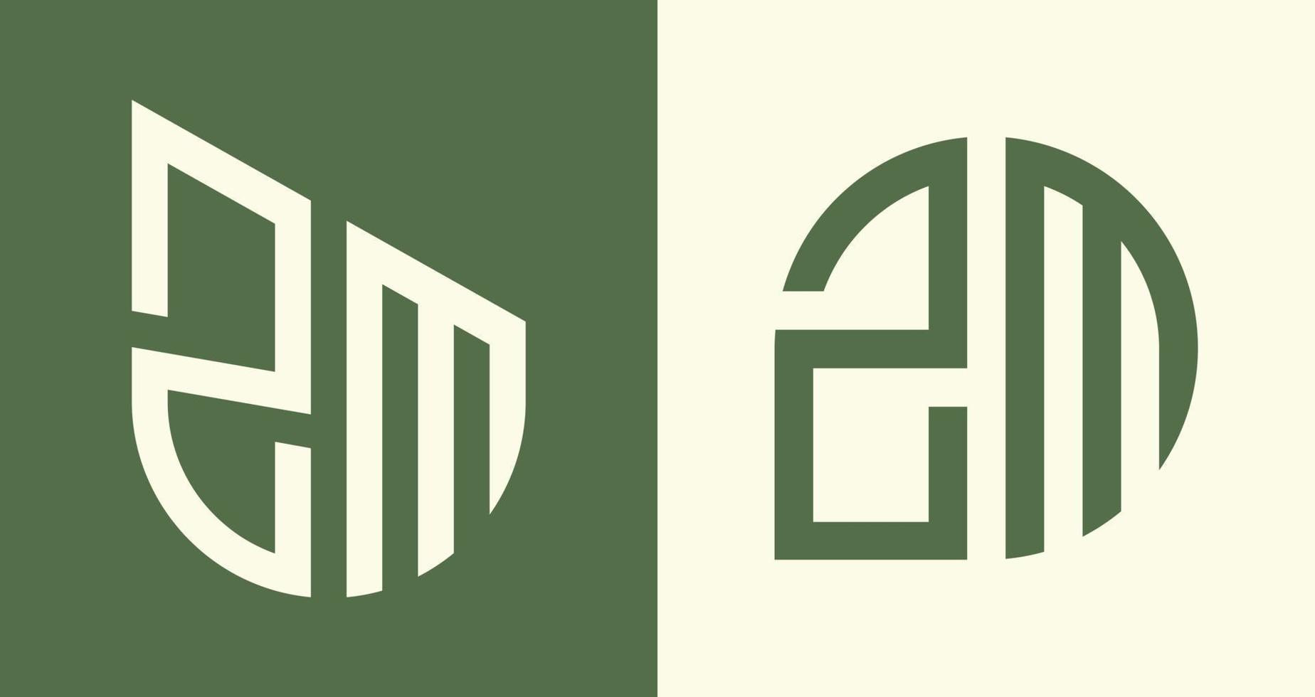 Creative simple Initial Letters ZM Logo Designs Bundle. vector