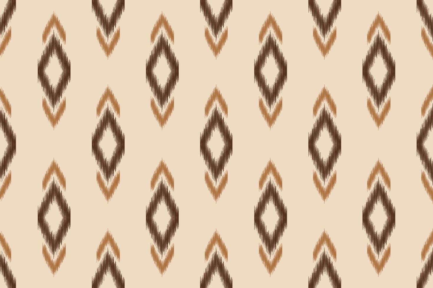 Ethnic Ikat fabric pattern geometric style.African Ikat embroidery Ethnic oriental pattern brown cream background. Abstract,vector,illustration.For texture,clothing,wrapping,decoration,carpet. vector