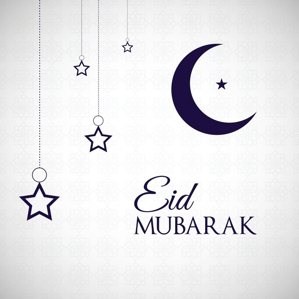 Traditional eid mubarak festival card with islamic decoration vector
