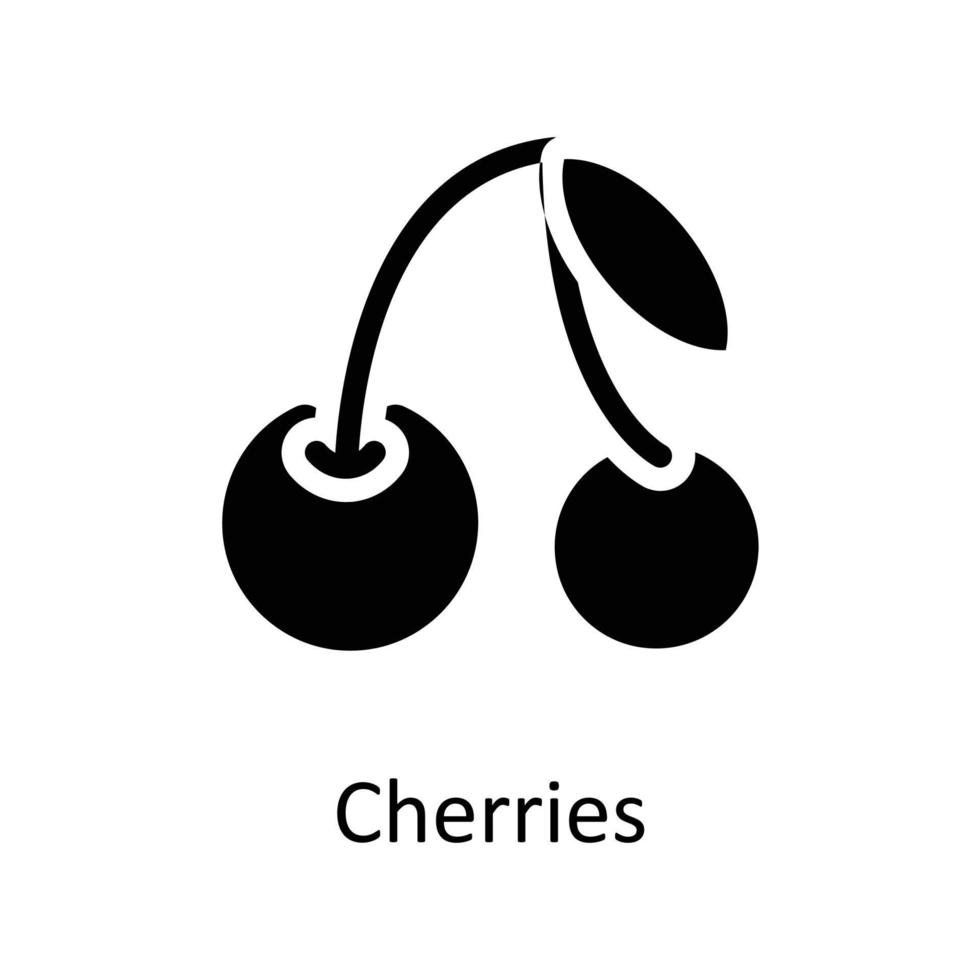Cherries Vector  Solid Icons. Simple stock illustration stock