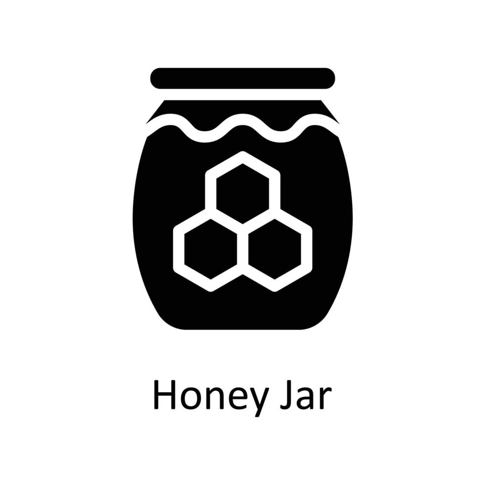 Honey Jar Vector  Solid Icons. Simple stock illustration stock