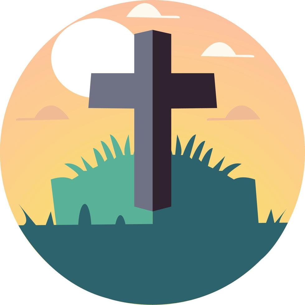 cute cartoon  vector Easter cross