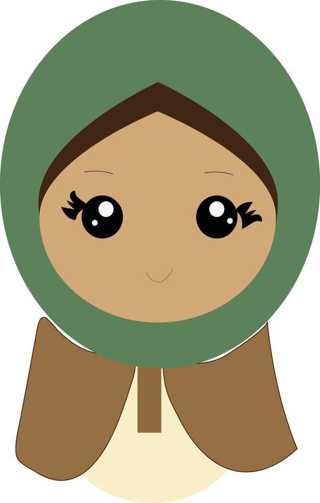 vector cute Muslim girl