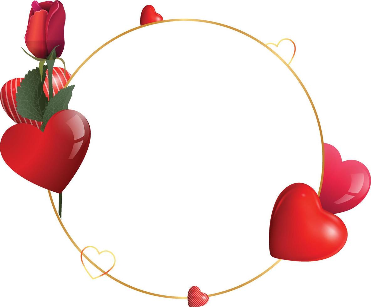 vector red hart with circle