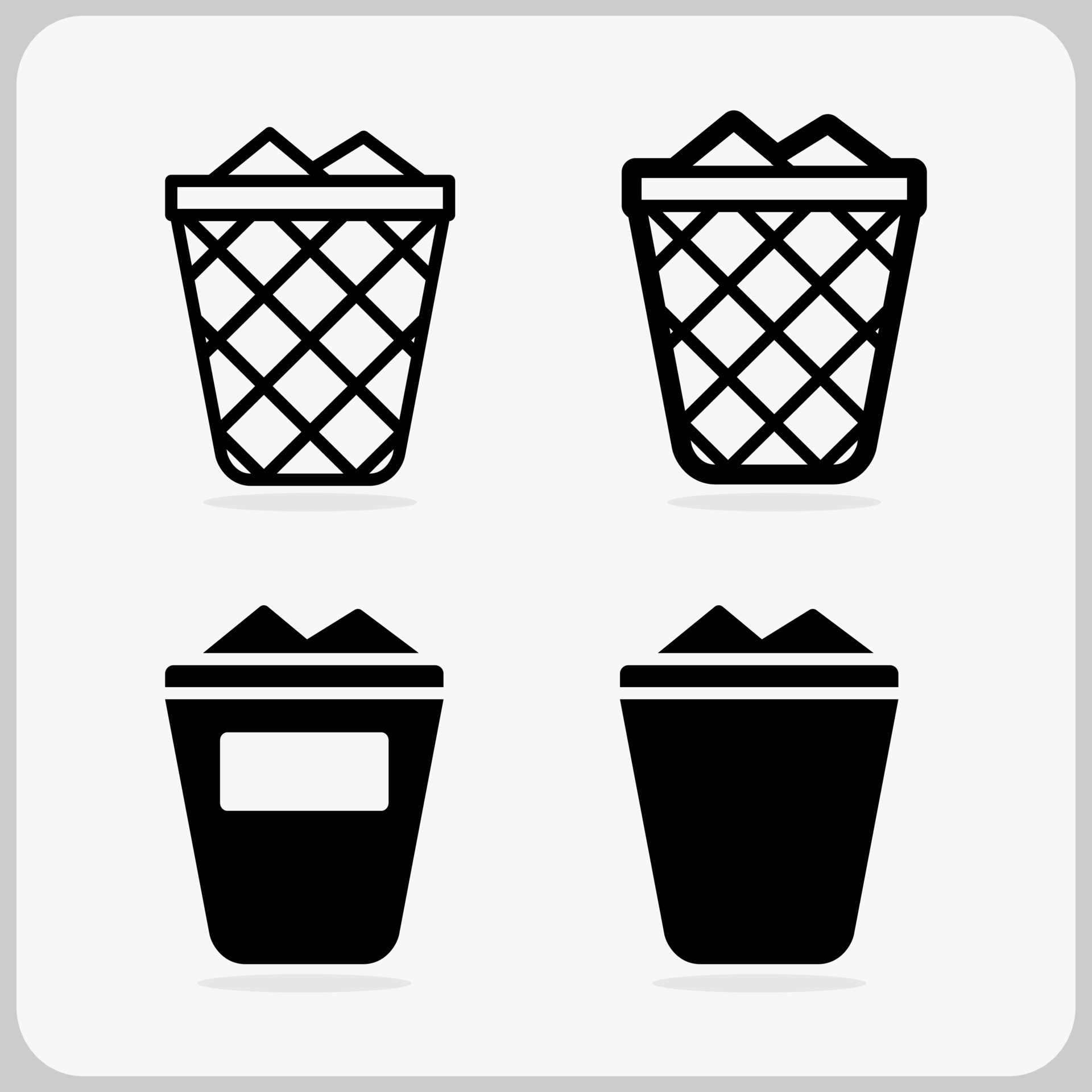 trash icon, full and empty. Trash UI vector illustration for app and web. 21960807 Vector Art at