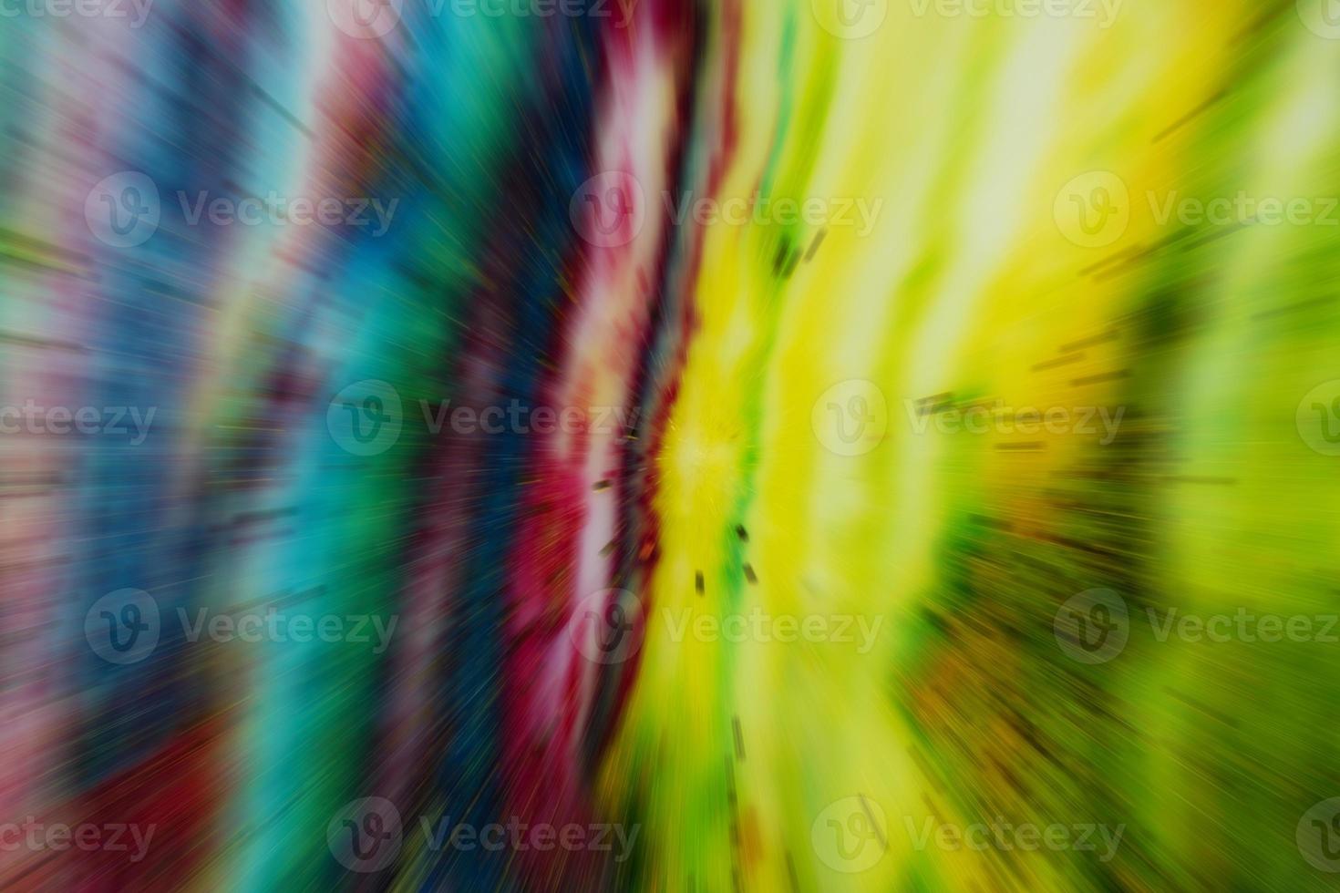 Blurred multicolored colorful background with flying stripes. Bright abstraction. photo
