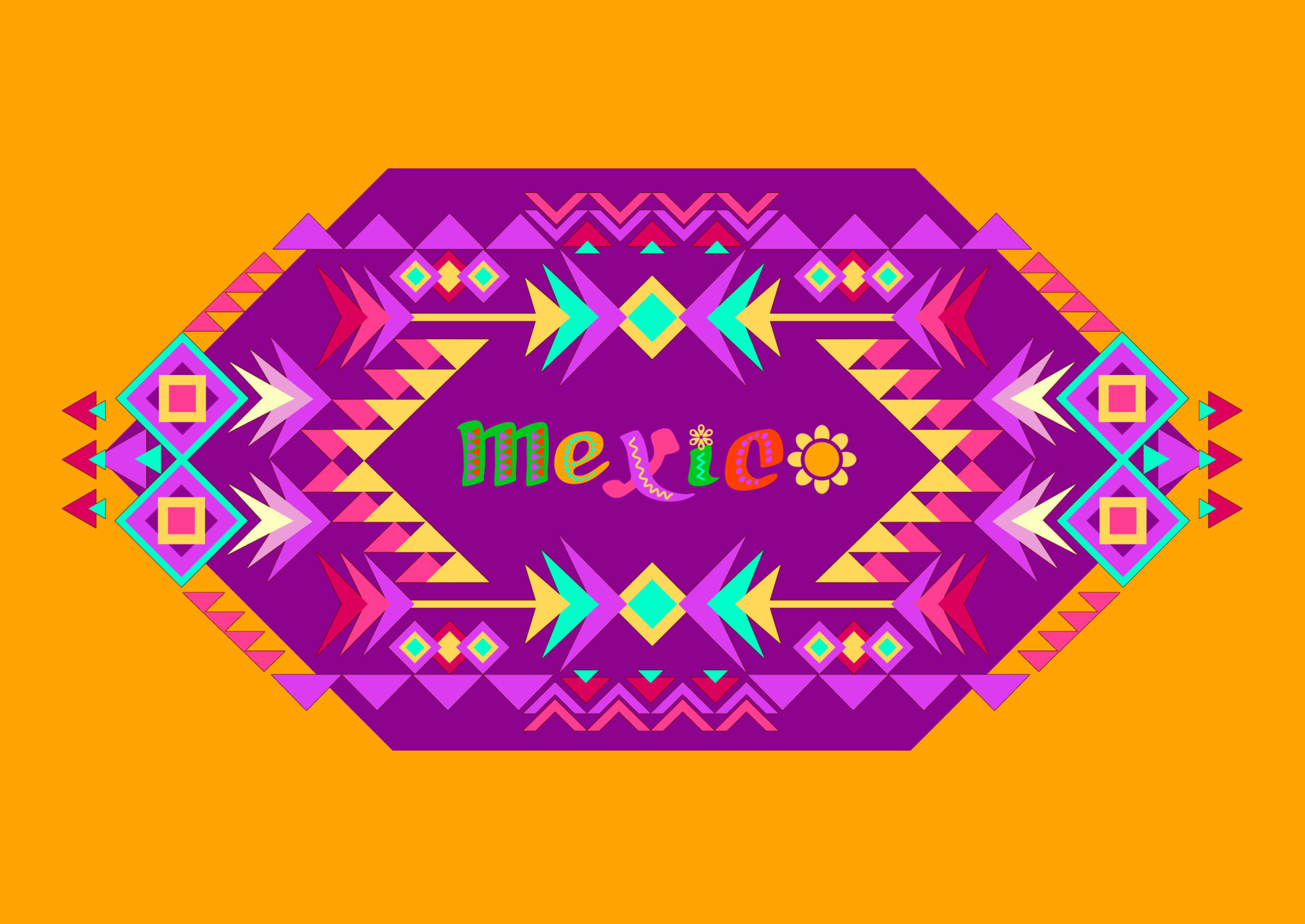 mexicano tribal étnico ornamento y decorado palabra mexico estilo plano