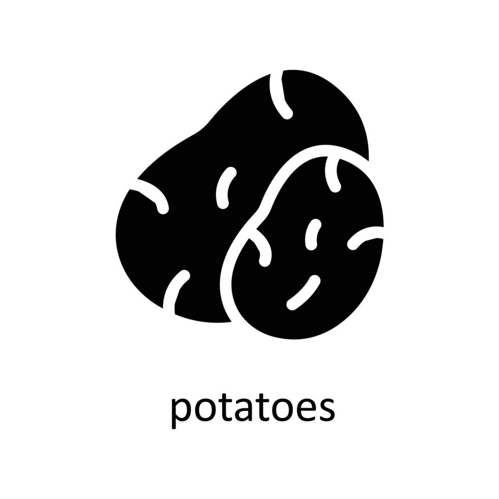 Potatoes Vector  Solid Icons. Simple stock illustration stock