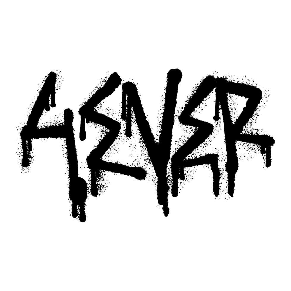 Forever word typography graffiti art black spray paint isolated on white vector