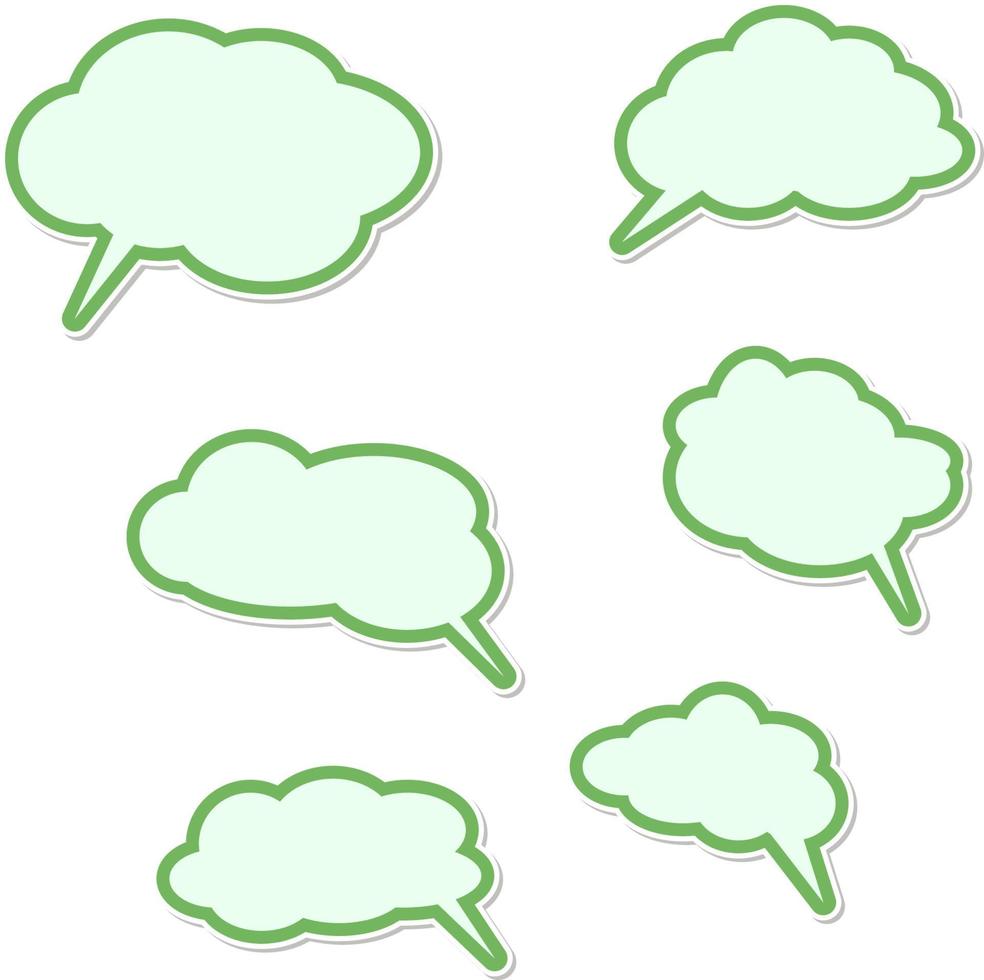 set of blank white speech bubble in flat design, sticker vector