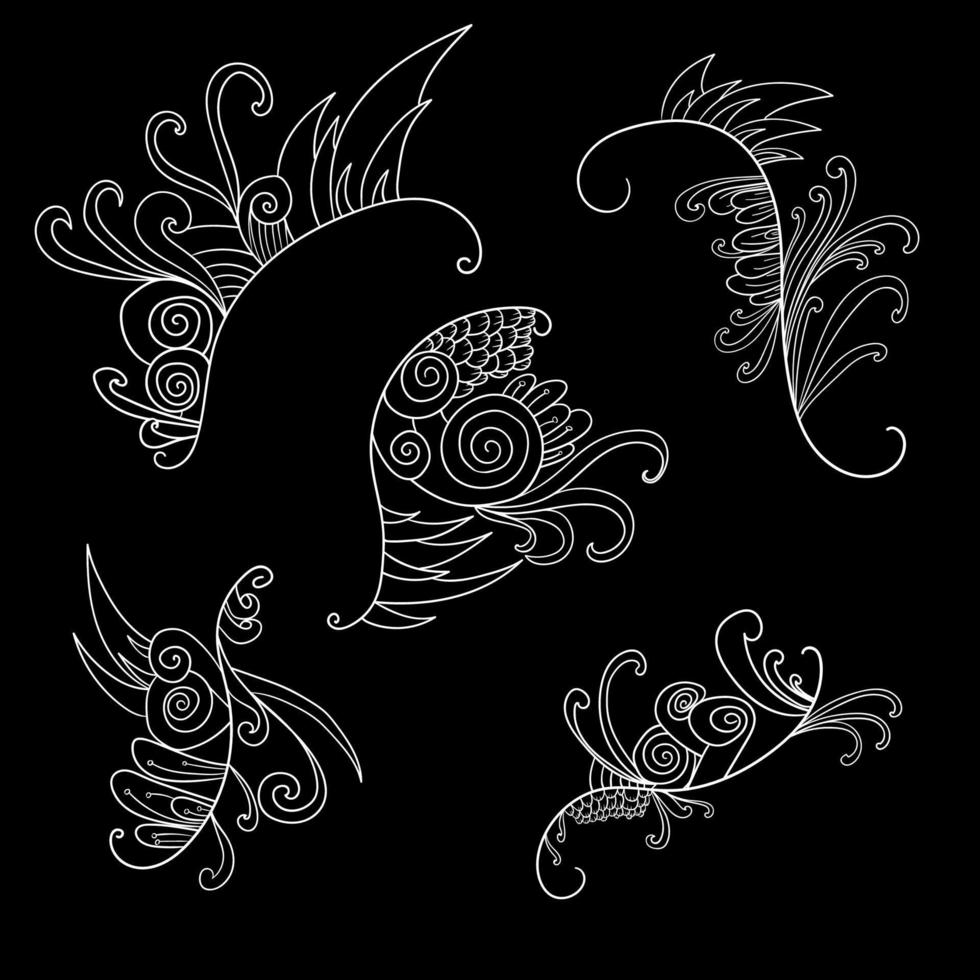 Set of botanical frame vector