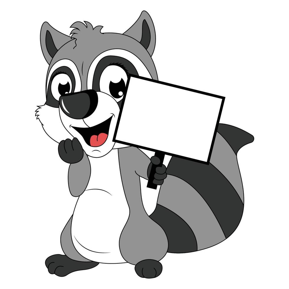 cute racoon animal cartoon illustration graphic vector