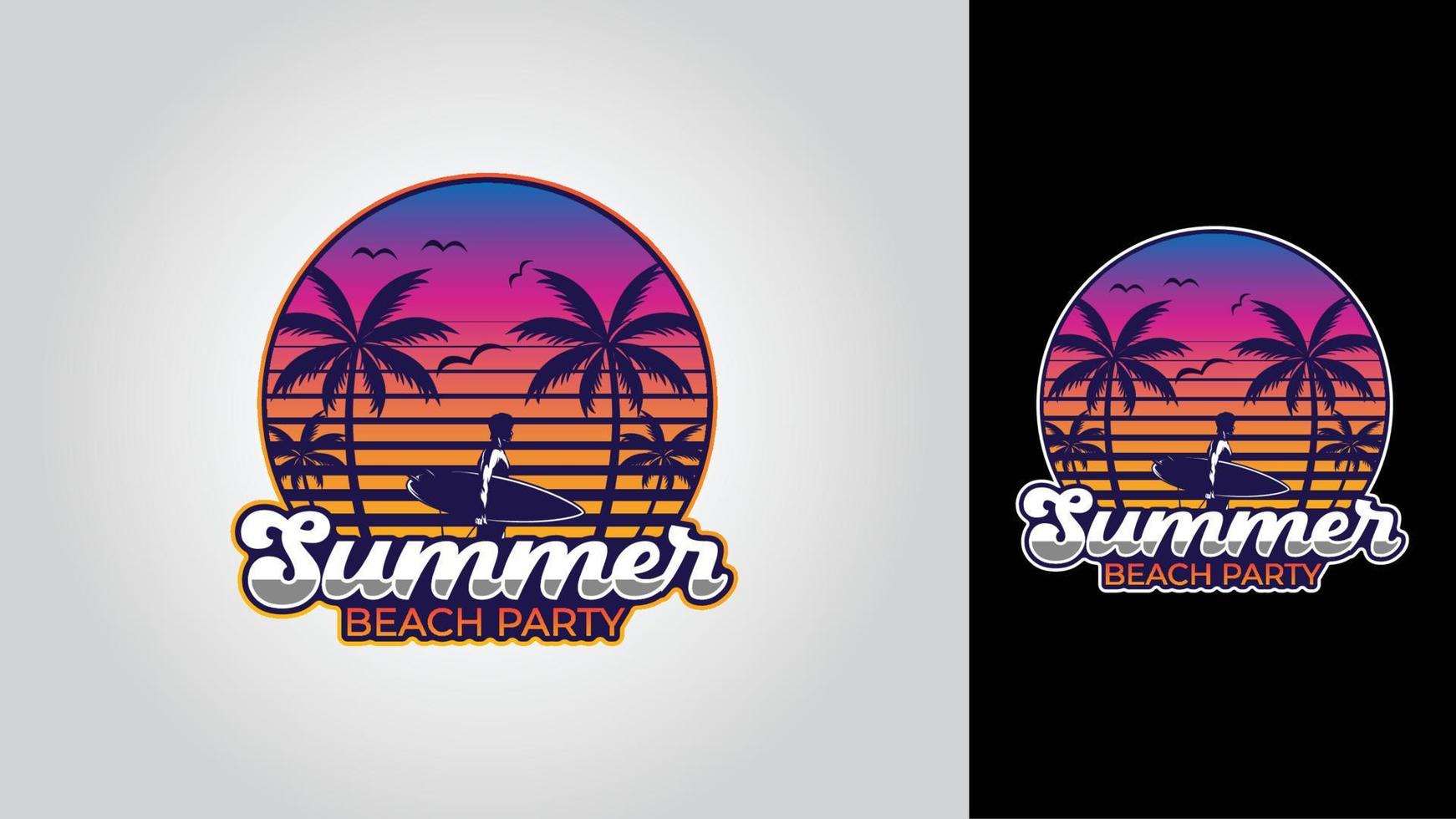 Summer Beach Vector Logo Design