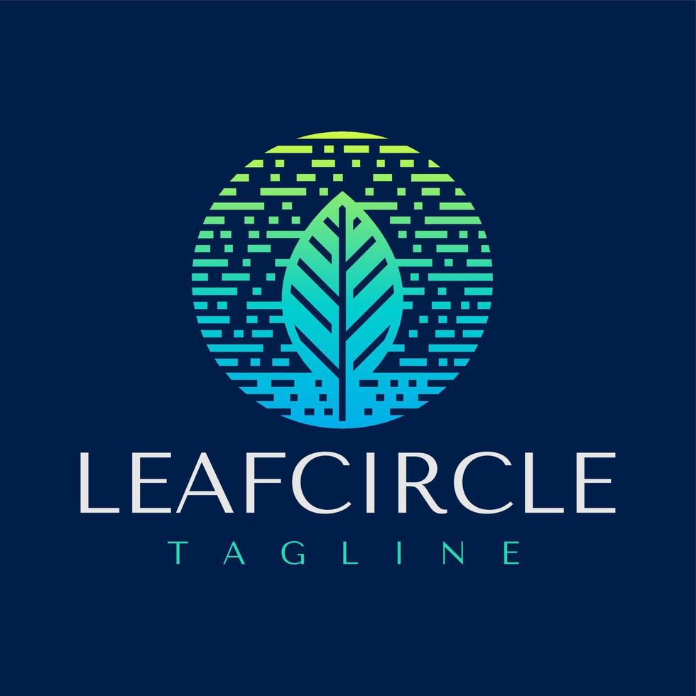 Modern gradient geometric nature leaf logo design. Line leaf logo branding. vector
