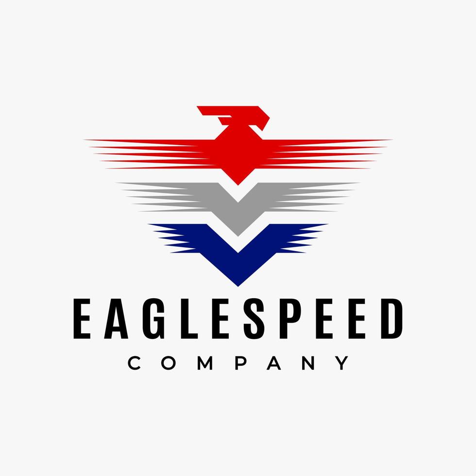 Modern eagle speed logo design template. Hawk stripe line abstract mascot logo. vector